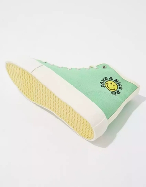 Baskets American Eagle AE Smiley Tela Plateforme High-Top Vert Femme | IHA-05912163